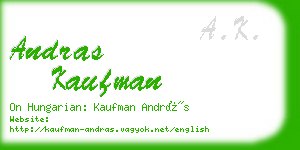 andras kaufman business card